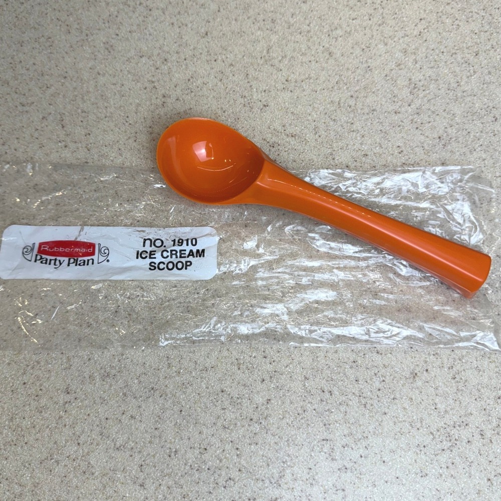 NEW VTG Rubbermaid Party Plan Orange Ice Cream Scoop No 1910 Retro Kitchen Tool